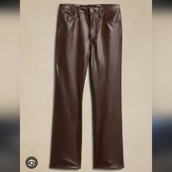 Banana Republic Mid Rise Full Length Bootcut Fit Vegan Leather Trouser Pants - Picture 1 of 13